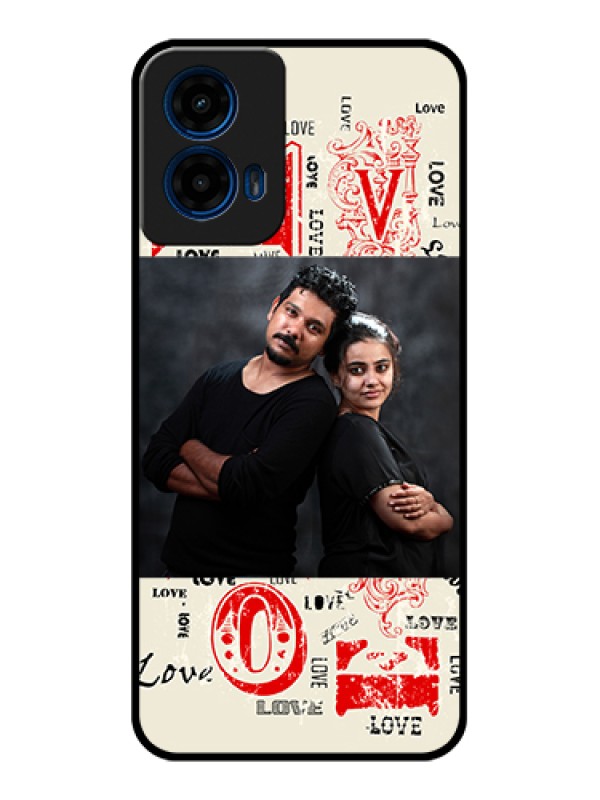 Custom Moto G45 5G Custom Glass Phone Case - Trendy Love Design Case