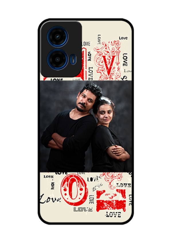Moto G45 5G Custom Glass Phone Case - Trendy Love Design Case