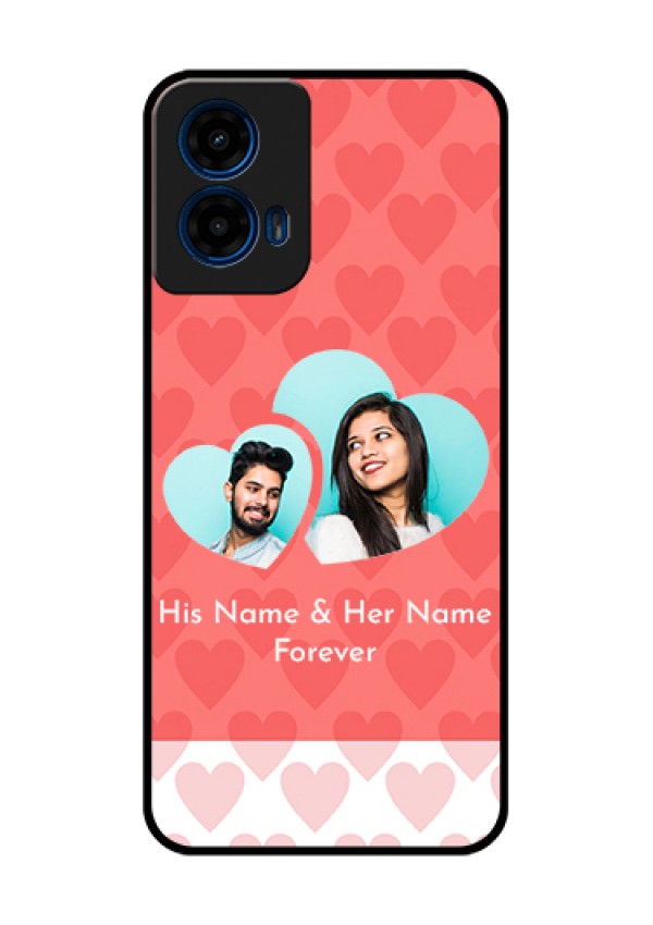 Moto G45 5G Custom Glass Phone Case - Couple Pic Upload Design