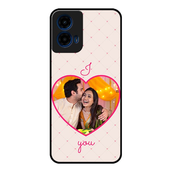 Moto G45 5G Custom Glass Phone Case - Heart Shape Design