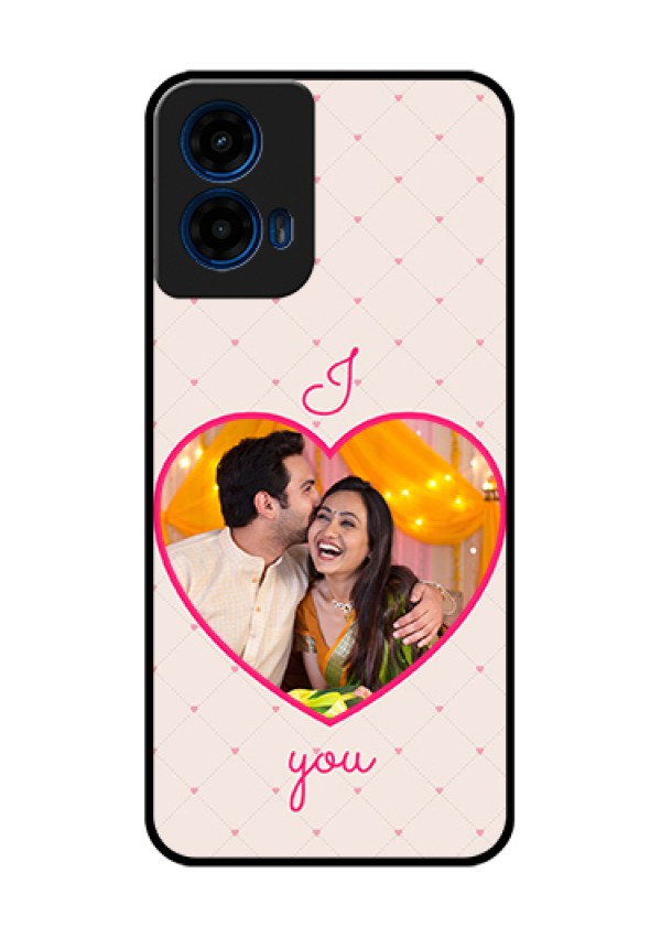 Moto G45 5G Custom Glass Phone Case - Heart Shape Design