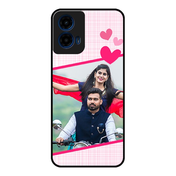 Moto G45 5G Custom Glass Phone Case - Love Shape Heart Design Moto G45 5G Custom Glass Phone Case - Love Shape Heart Design