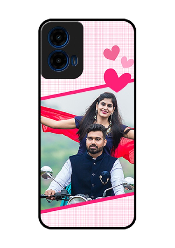 Moto G45 5G Custom Glass Phone Case - Love Shape Heart Design