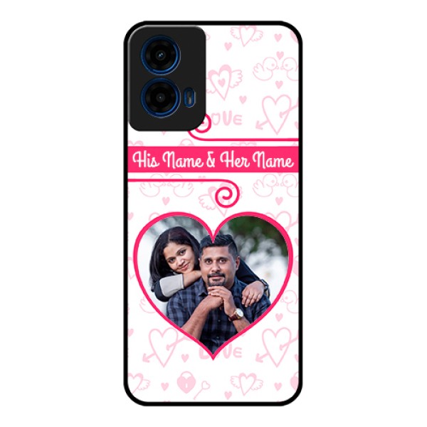 Moto G45 5G Custom Glass Phone Case - Heart Shape Love Design
