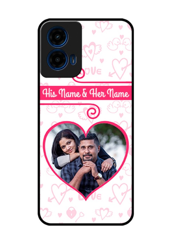 Moto G45 5G Custom Glass Phone Case - Heart Shape Love Design