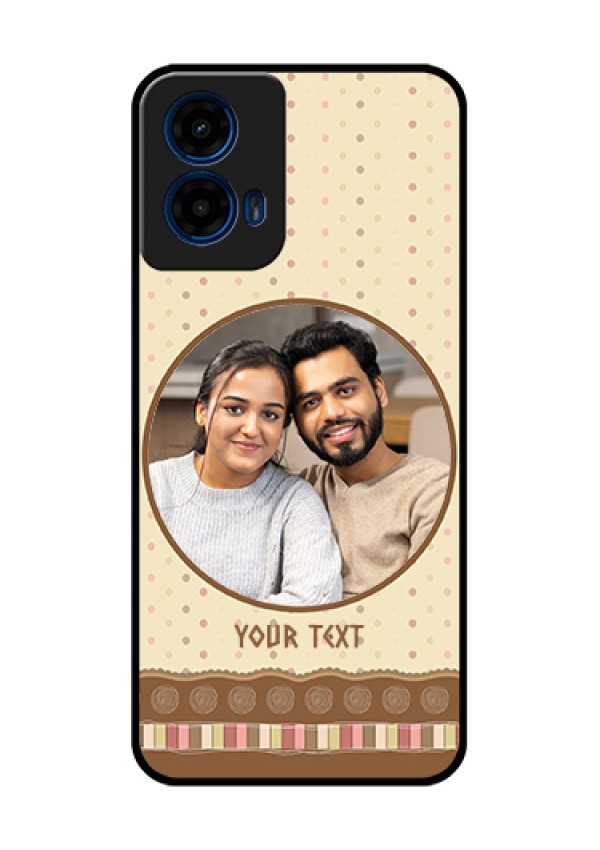 Moto G45 5G Custom Glass Phone Case - Brown Dotted Mobile Case Design