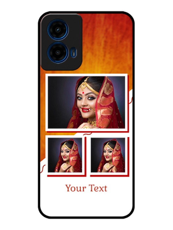 Custom Moto G45 5G Custom Glass Phone Case - Wedding Memories Design