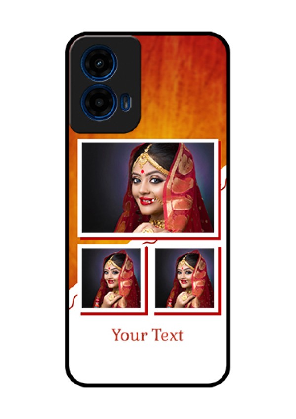 Moto G45 5G Custom Glass Phone Case - Wedding Memories Design