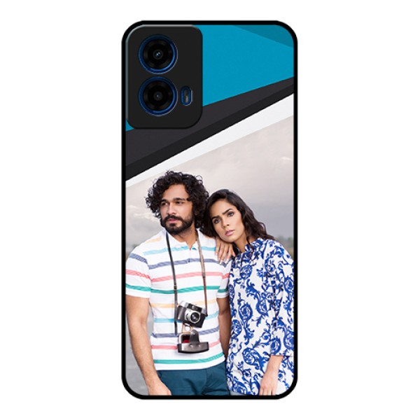 Moto G45 5G Custom Glass Phone Case - Simple Pattern Photo Upload Design