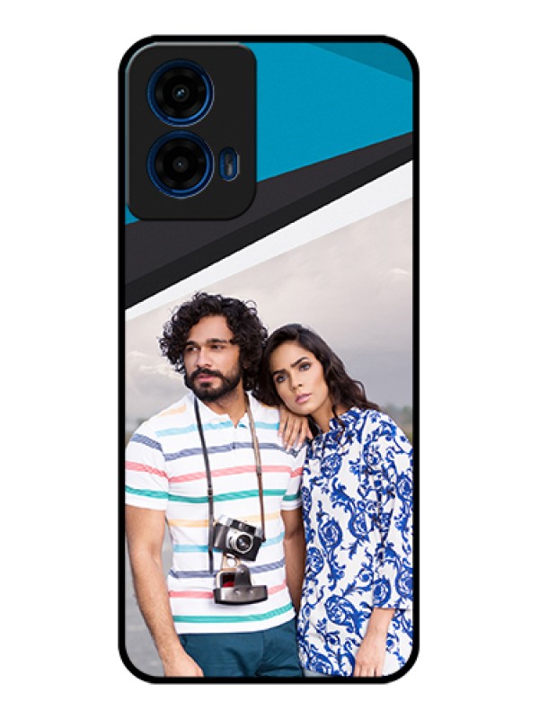 Custom Moto G45 5G Custom Glass Phone Case - Simple Pattern Photo Upload Design