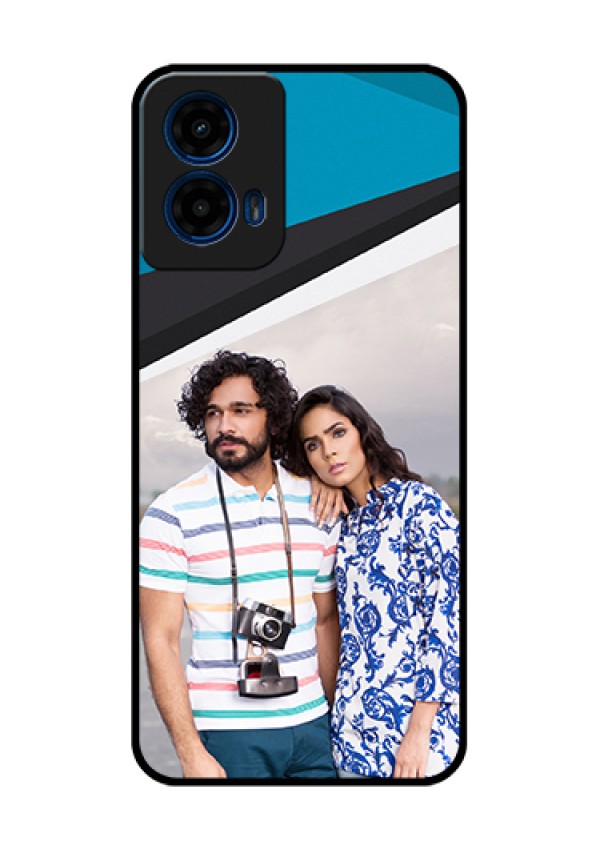 Moto G45 5G Custom Glass Phone Case - Simple Pattern Photo Upload Design