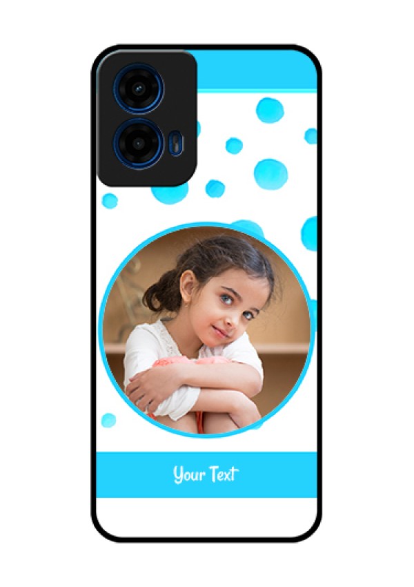 Moto G45 5G Custom Glass Phone Case - Blue Bubbles Pattern Design