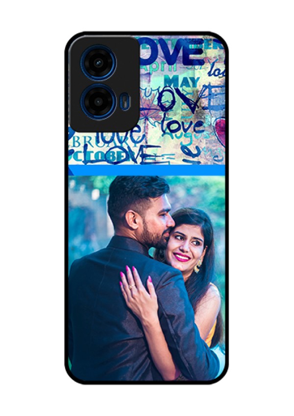 Moto G45 5G Custom Glass Phone Case - Colorful Love Design