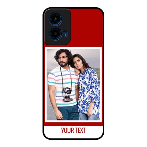 Moto G45 5G Custom Glass Phone Case - Red Color Design