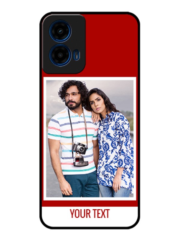 Custom Moto G45 5G Custom Glass Phone Case - Red Color Design