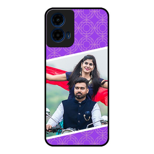 Moto G45 5G Custom Glass Phone Case - Violet Color Pattern Design Moto G45 5G Custom Glass Phone Case - Violet Color Pattern Design