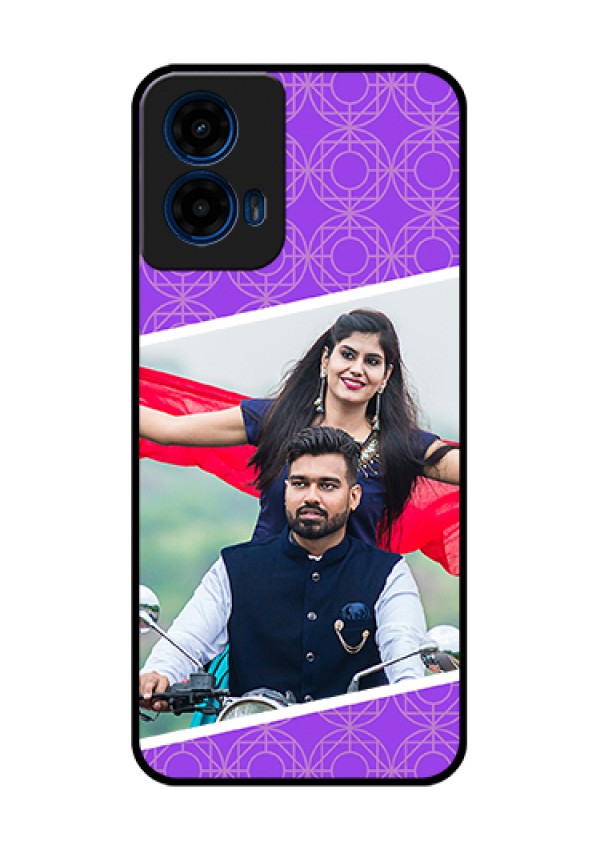 Moto G45 5G Custom Glass Phone Case - Violet Color Pattern Design