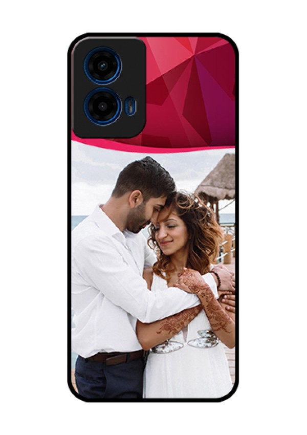 Moto G45 5G Custom Glass Phone Case - Red Abstract Design