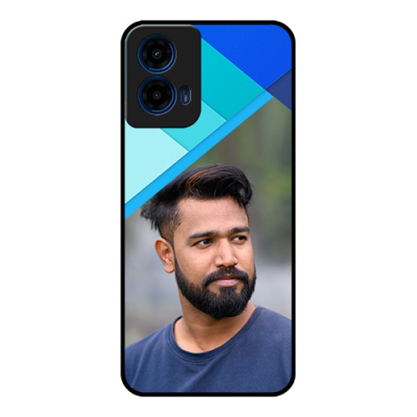 Moto G45 5G Custom Glass Phone Case - Blue Pattern Design