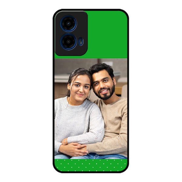 Moto G45 5G Custom Glass Phone Case - Green Pattern Design
