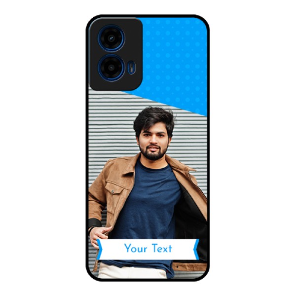 Moto G45 5G Custom Glass Phone Case - Simple Blue Color Design