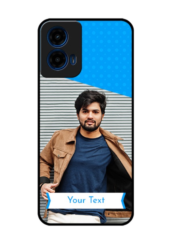 Moto G45 5G Custom Glass Phone Case - Simple Blue Color Design