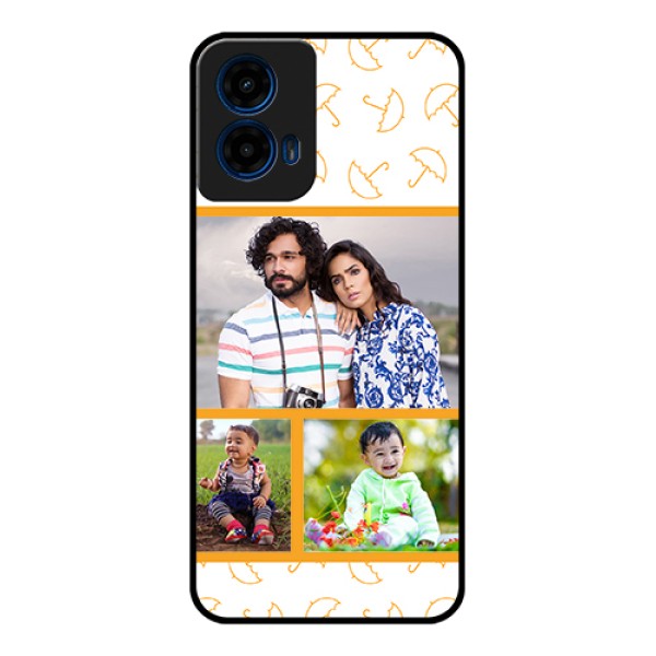 Moto G45 5G Custom Glass Phone Case - Yellow Pattern Design