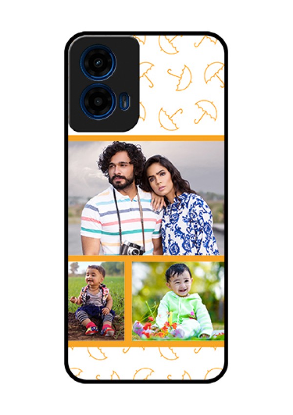 Moto G45 5G Custom Glass Phone Case - Yellow Pattern Design