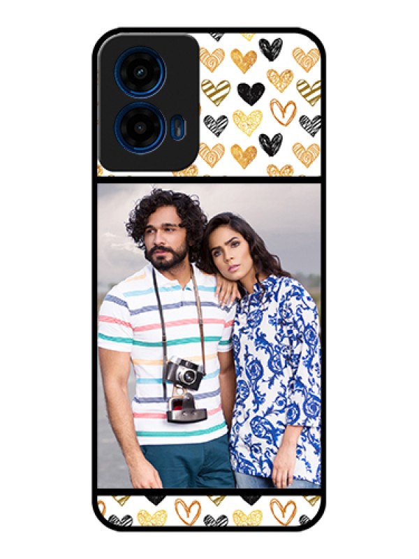 Custom Moto G45 5G Custom Glass Phone Case - Love Symbol Design