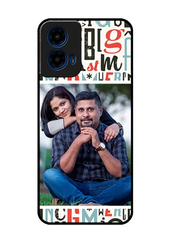 Moto G45 5G Custom Glass Phone Case - Alphabet Design