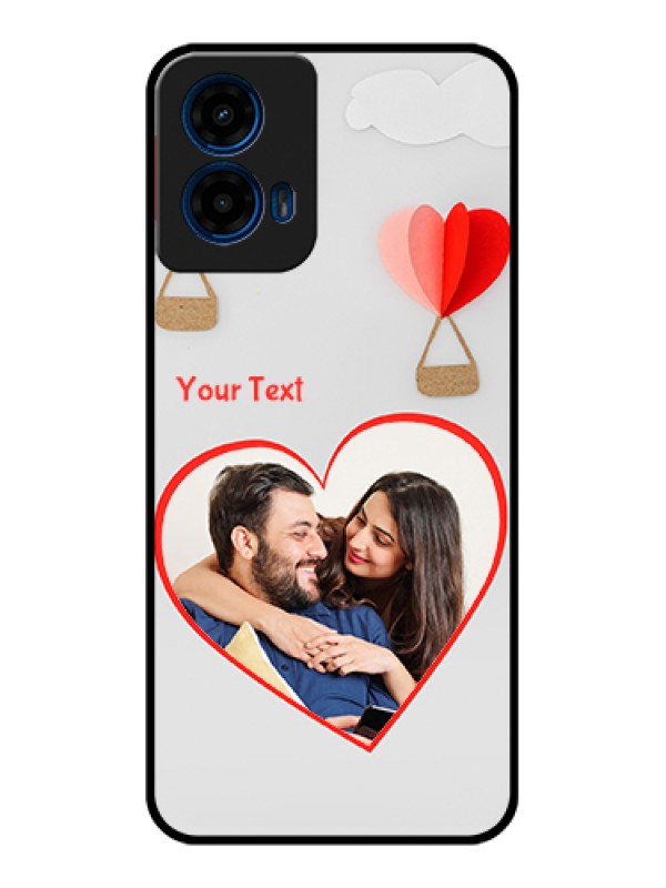 Custom Moto G45 5G Custom Glass Phone Case - Parachute Love Design