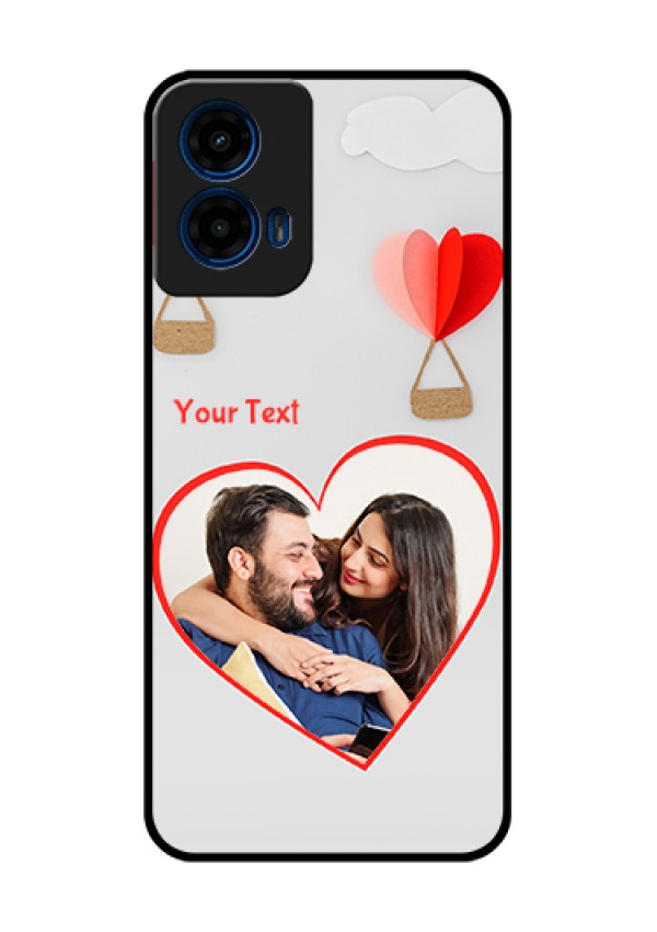 Moto G45 5G Custom Glass Phone Case - Parachute Love Design
