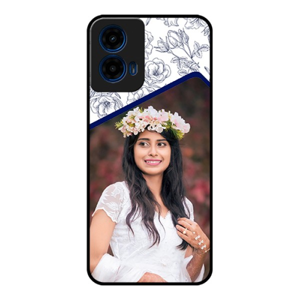 Moto G45 5G Custom Glass Phone Case - Classy Floral Design