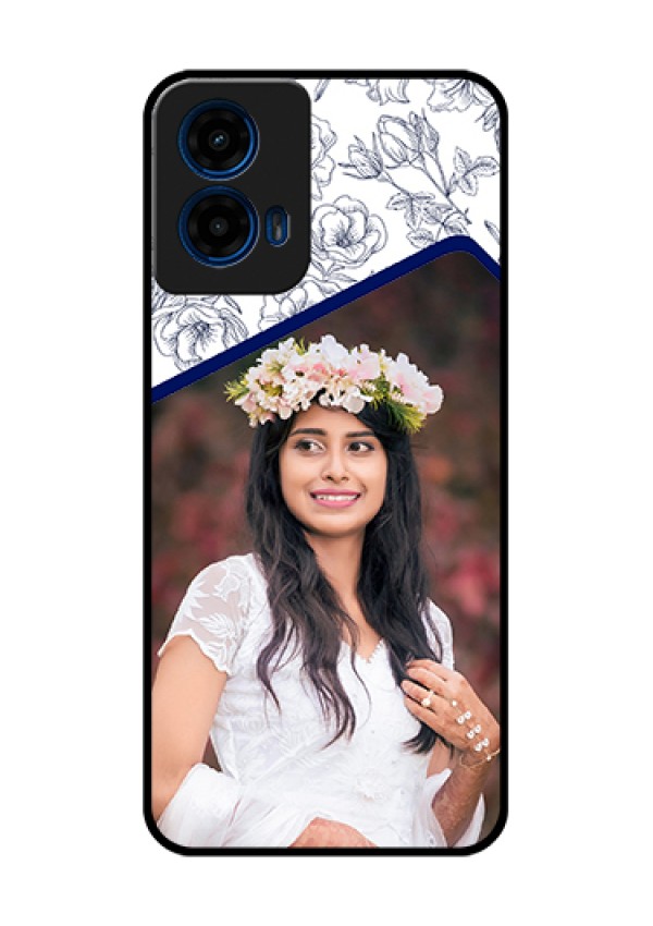 Moto G45 5G Custom Glass Phone Case - Classy Floral Design