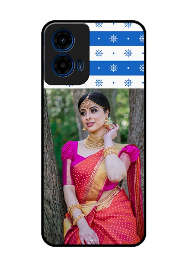 Moto G45 5G Custom Glass Phone Case - Snow Pattern Design