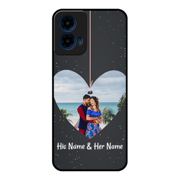 Moto G45 5G Custom Glass Phone Case - Hanging Heart Design