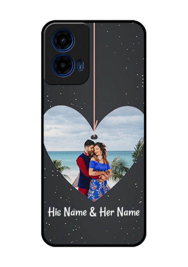 Moto G45 5G Custom Glass Phone Case - Hanging Heart Design