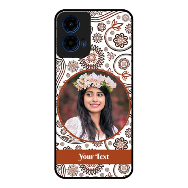 Moto G45 5G Custom Glass Phone Case - Abstract Flower Design