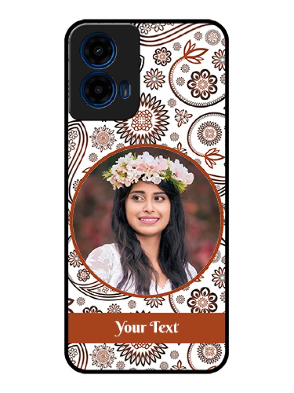 Custom Moto G45 5G Custom Glass Phone Case - Abstract Flower Design