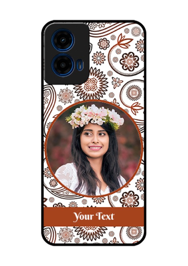 Moto G45 5G Custom Glass Phone Case - Abstract Flower Design
