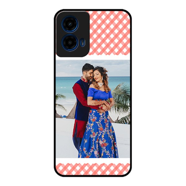 Moto G45 5G Custom Glass Phone Case - Pink Pattern Design