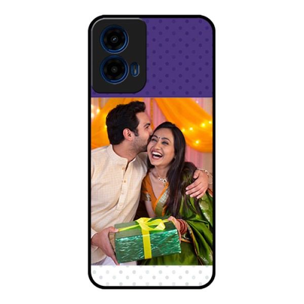 Moto G45 5G Custom Glass Phone Case - Violet Colored Pattern Design Moto G45 5G Custom Glass Phone Case - Violet Colored Pattern Design