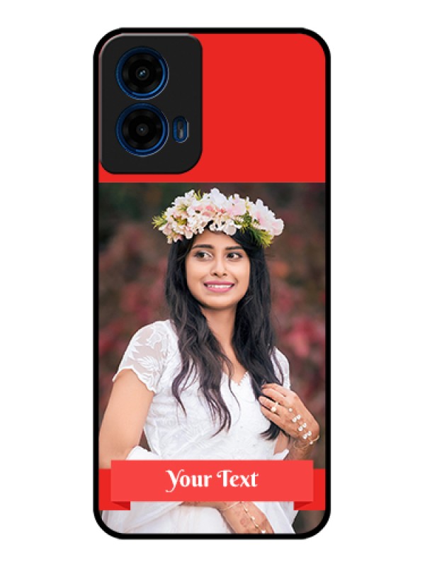 Custom Moto G45 5G Custom Glass Phone Case - Simple Red Color Design