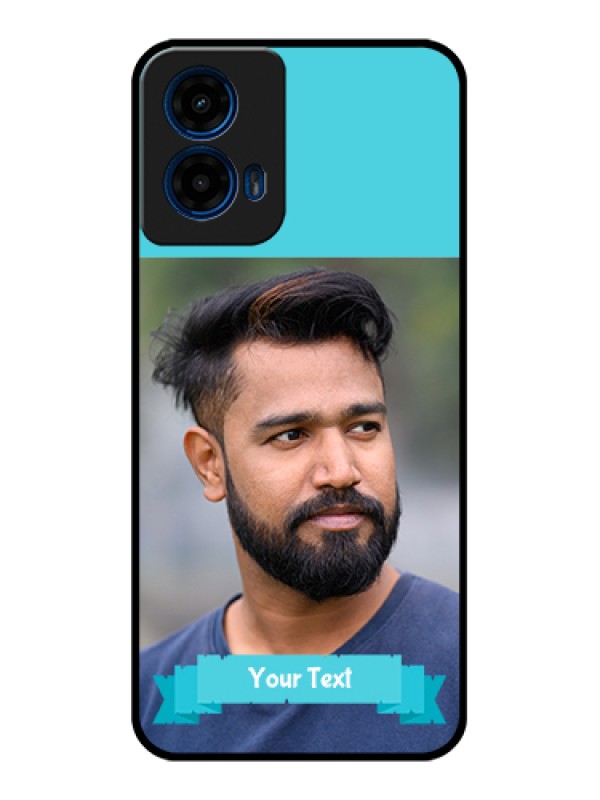 Custom Moto G45 5G Custom Glass Phone Case - Blue Color Design