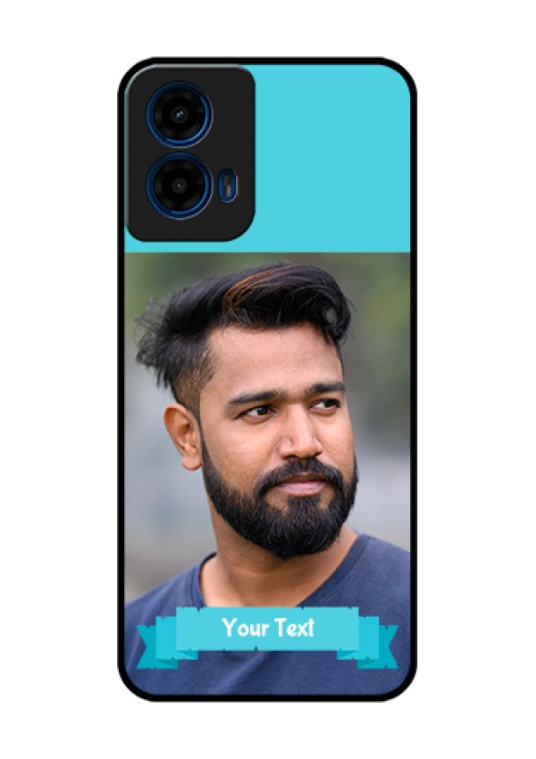 Moto G45 5G Custom Glass Phone Case - Blue Color Design