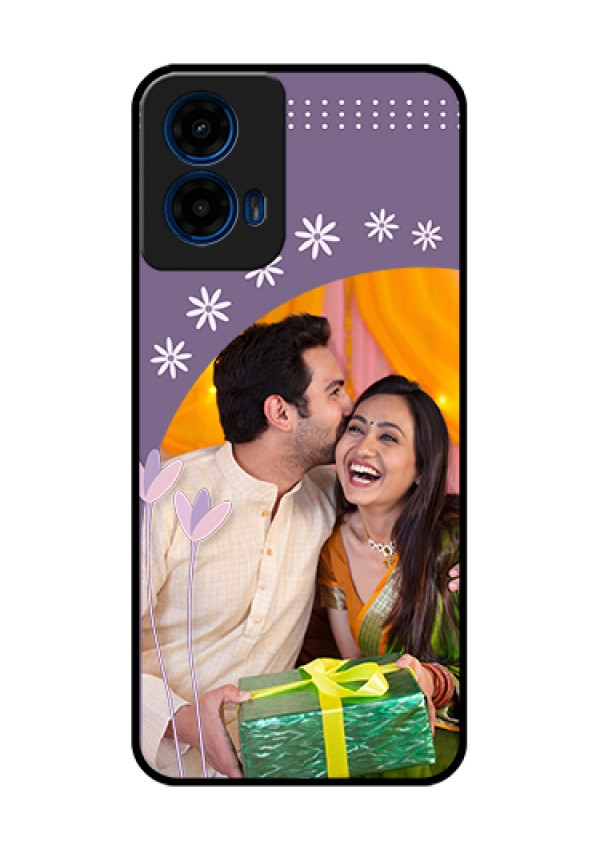 Moto G45 5G Custom Glass Phone Case - Lavender Flowers Design