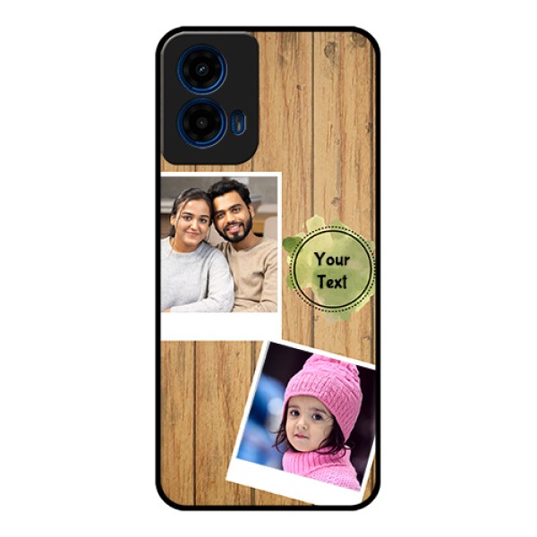 Moto G45 5G Custom Glass Phone Case - Wooden Texture Design