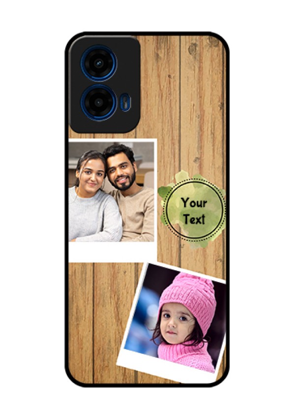 Moto G45 5G Custom Glass Phone Case - Wooden Texture Design
