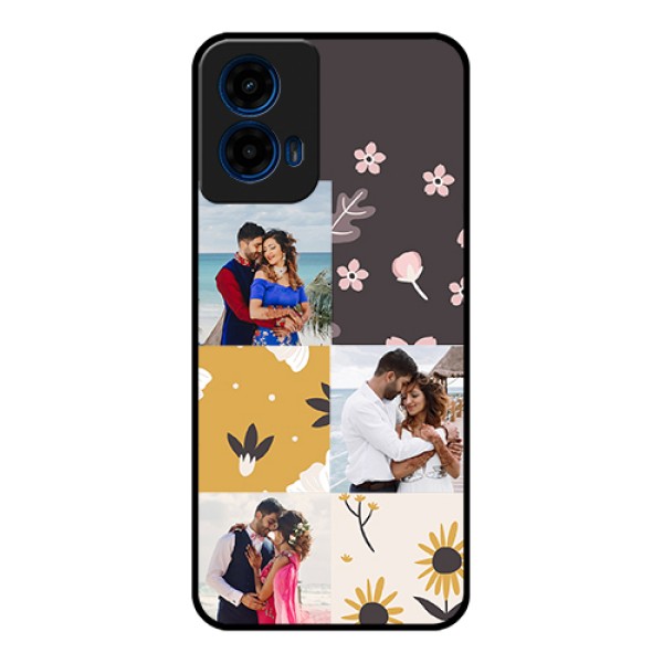 Moto G45 5G Custom Glass Phone Case - 3 Images With Floral Design Moto G45 5G Custom Glass Phone Case - 3 Images With Floral Design