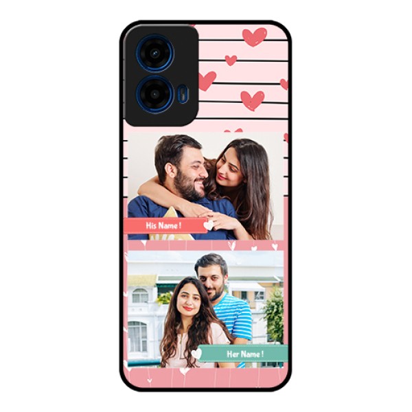 Moto G45 5G Custom Glass Phone Case - Photo With Heart Design